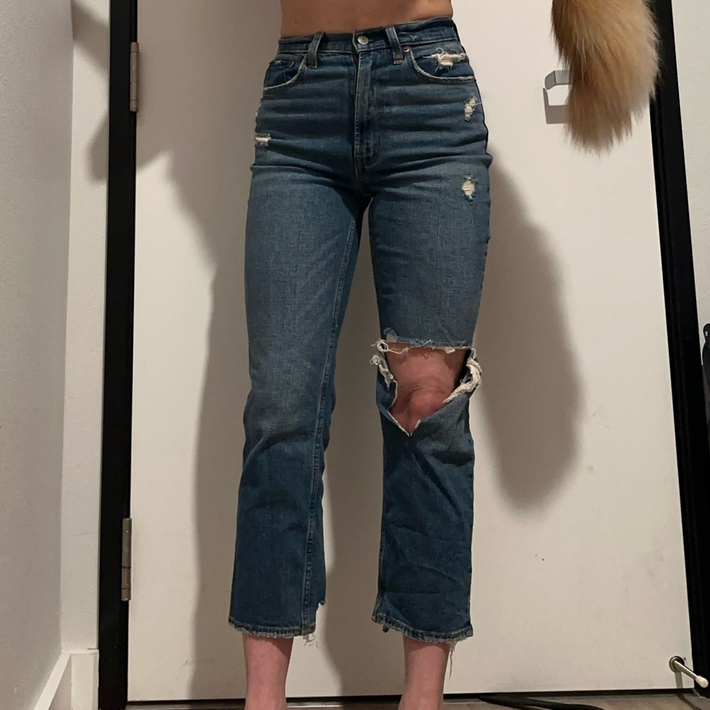Abercrombie & Fitch: ankle straight ultra high rise jeans size 25: gently used